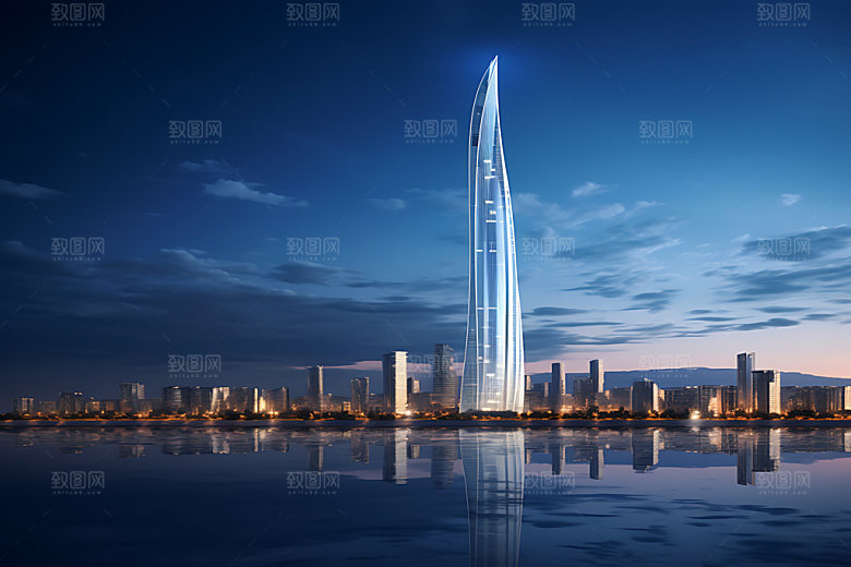 迪拜建筑风光摄影图