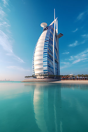 迪拜风光摩天大楼摄影图