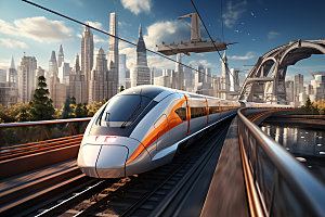 高铁轻轨高速列车模型
