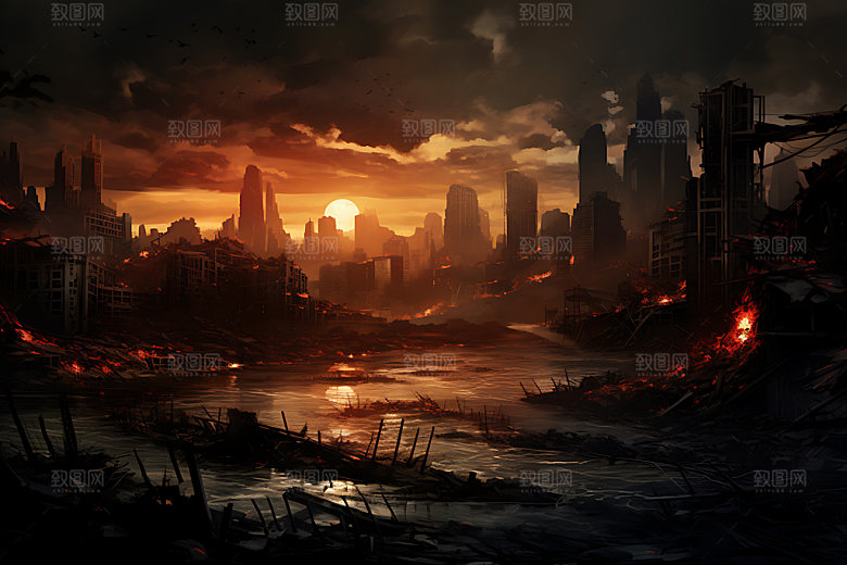 地震地质灾害地裂插画