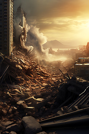 地震高清自然灾害摄影图
