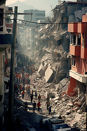 地震地裂灾难摄影图