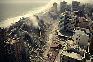 地震地质灾害自然灾害摄影图