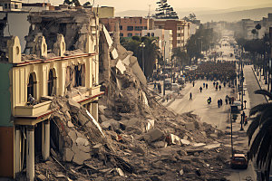 地震自然灾害地质灾害摄影图