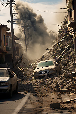 地震房屋倒塌高清摄影图