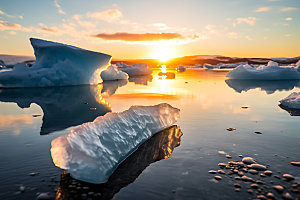 冬季冰川南极北极冰冻摄影图