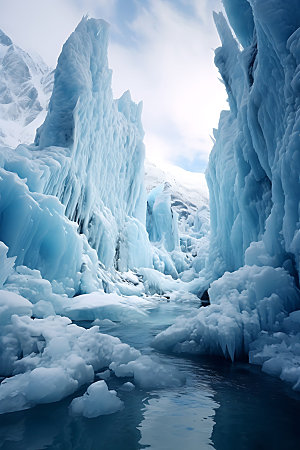 冬季冰川极地高清摄影图