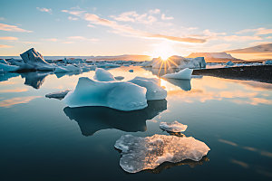 冬季冰川极地冰山摄影图
