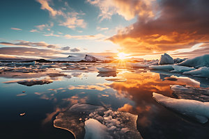 冬季冰川冰山冰冻摄影图