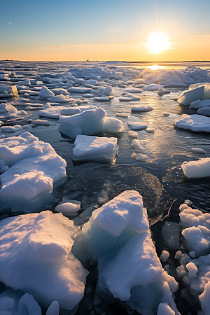 冬季冰川冰山高清摄影图