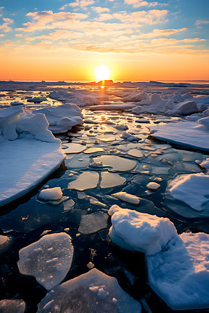 冬季冰川高清极地摄影图