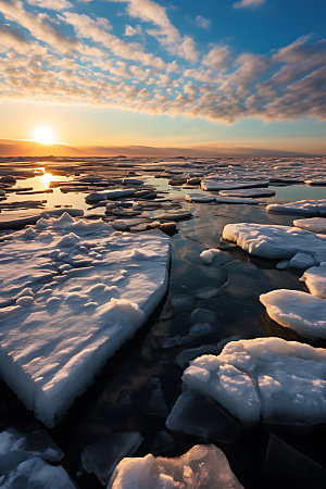 冬季冰川极地南极北极摄影图