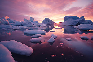 冬季冰川风光冰冻摄影图