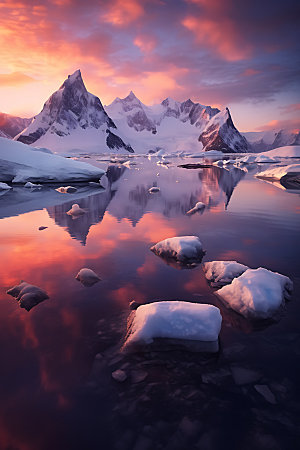 冬季冰川高清南极北极摄影图