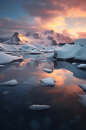 冬季冰川极地南极北极摄影图