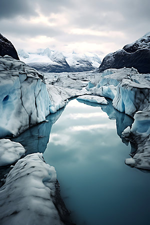 冬季冰川冰冻极地摄影图