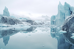 冬季冰川风光寒冰摄影图