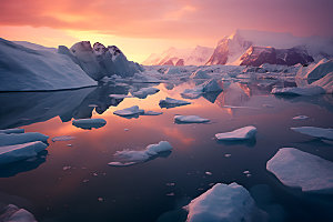 冬季冰川风光南极北极摄影图