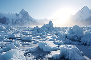 冬季冰川极地风光摄影图