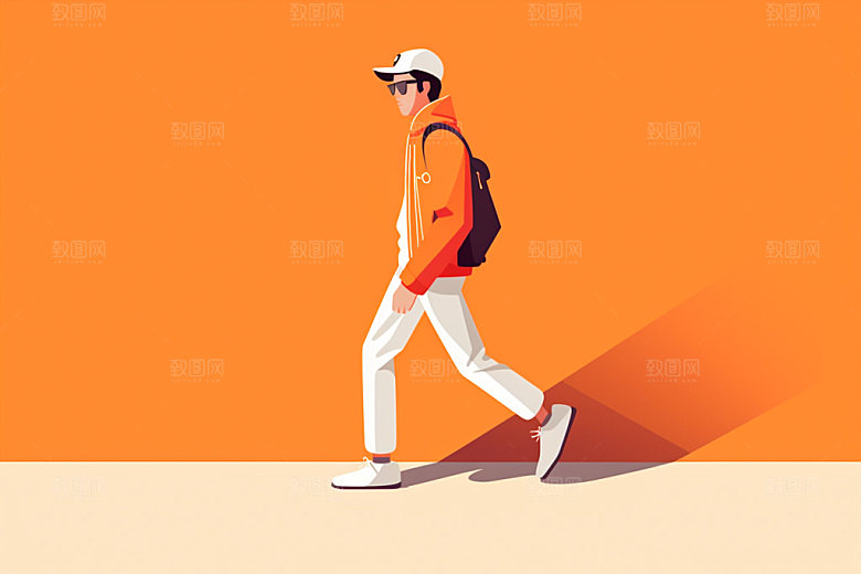 冬季户外人物组合手拎购物袋矢量插画