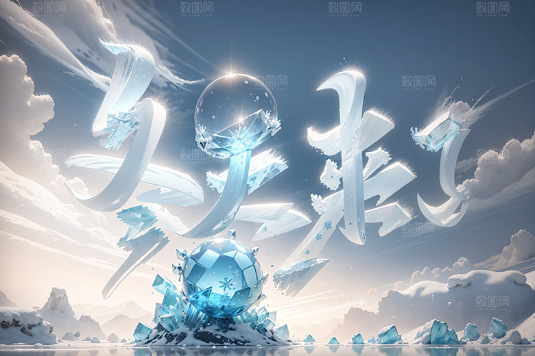 冬天来了唯美梦幻艺术字模型