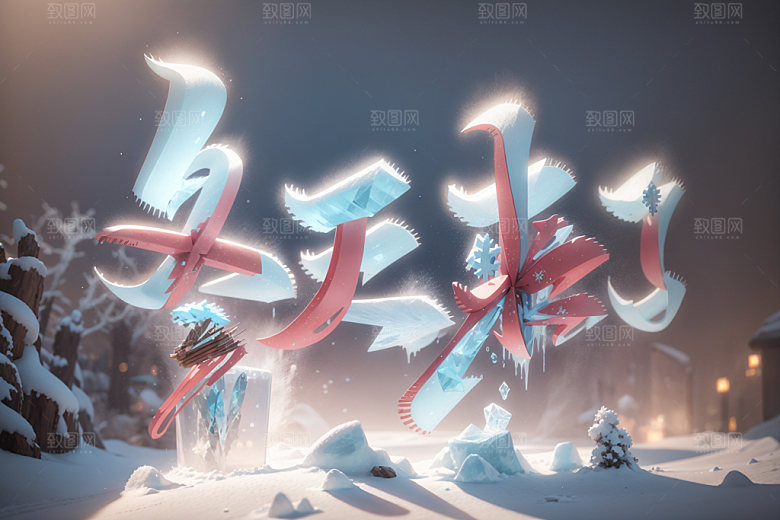 冬天来了艺术字冬季恋歌模型