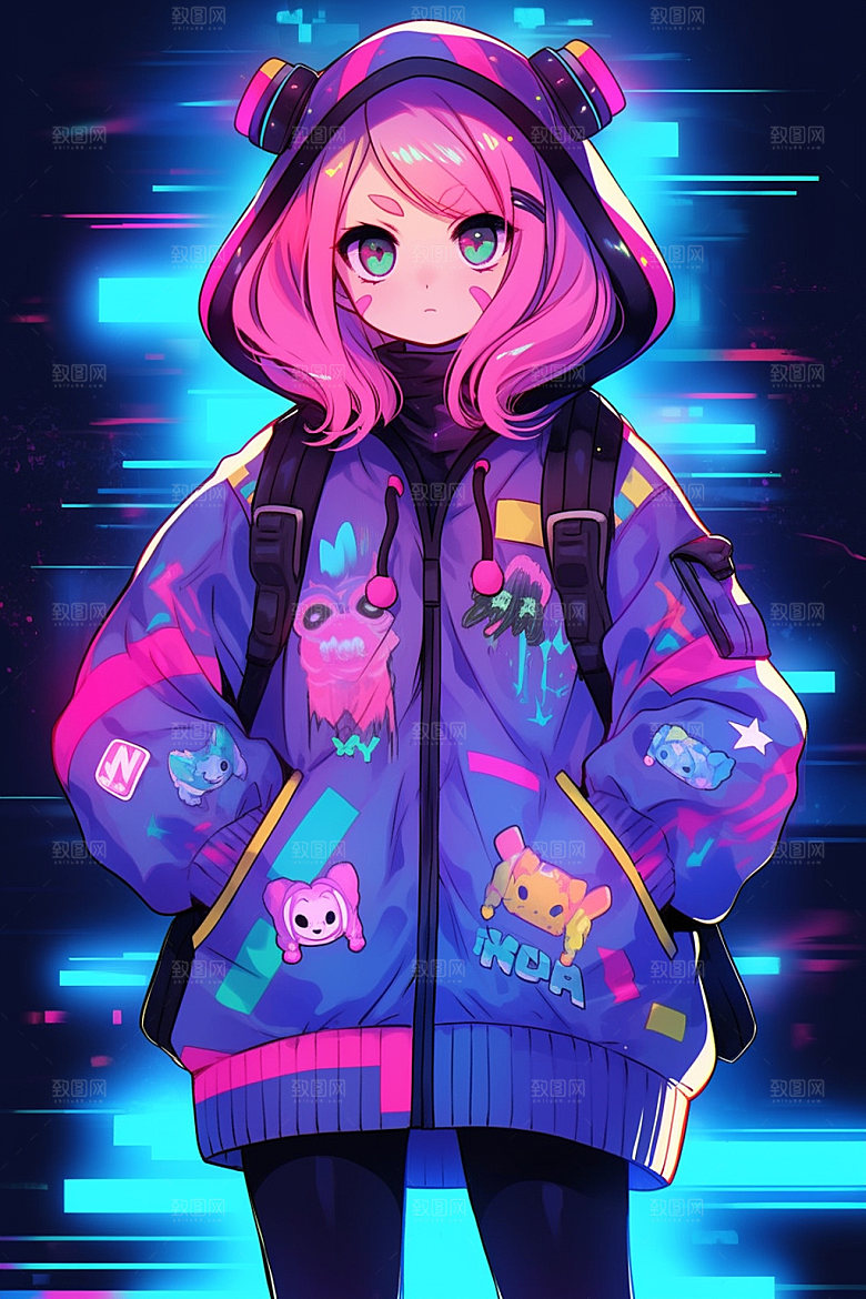 动漫人物时尚高清插画