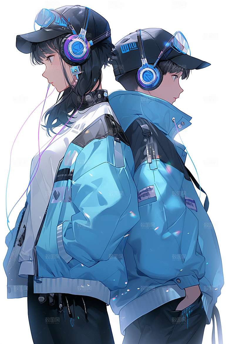 动漫人物时尚卡通插画