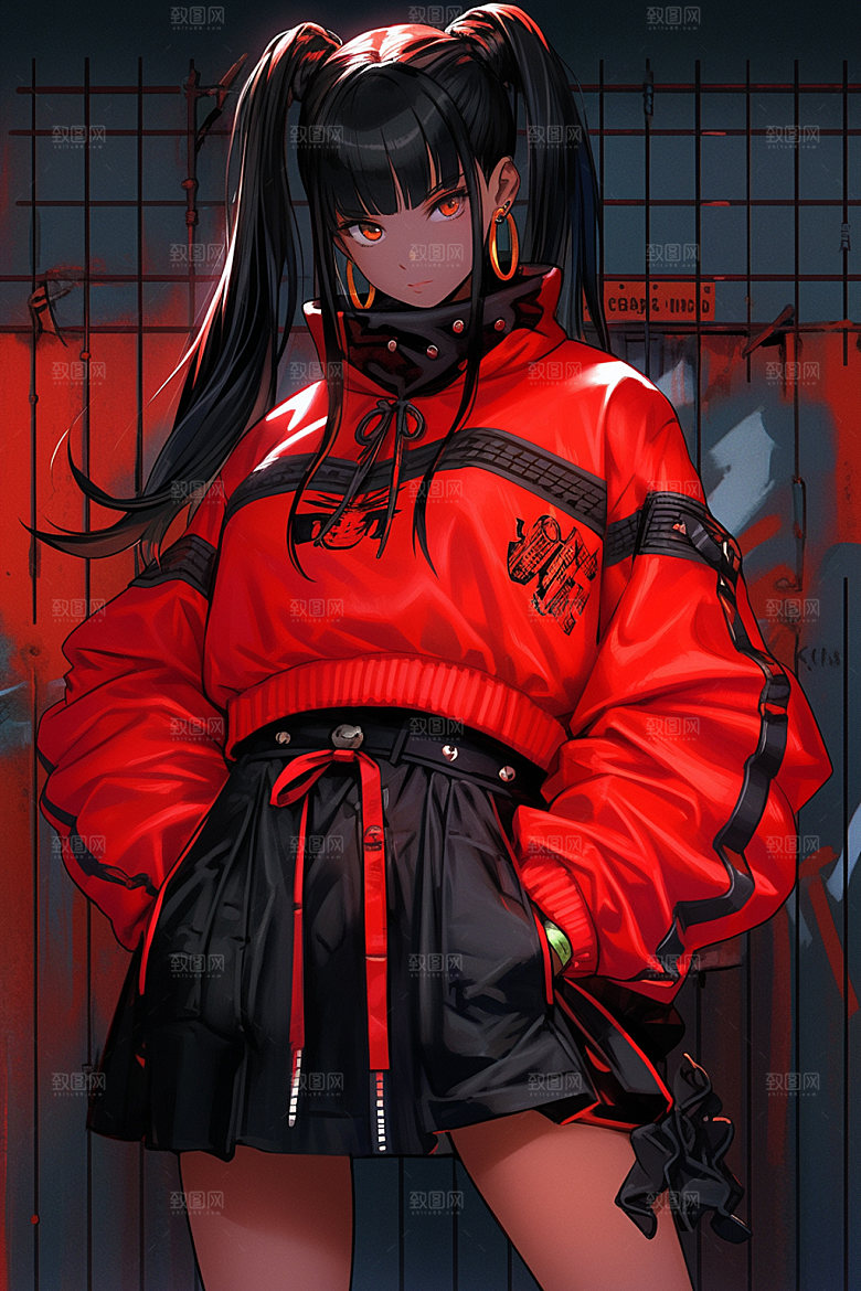 动漫人物时尚炫酷插画