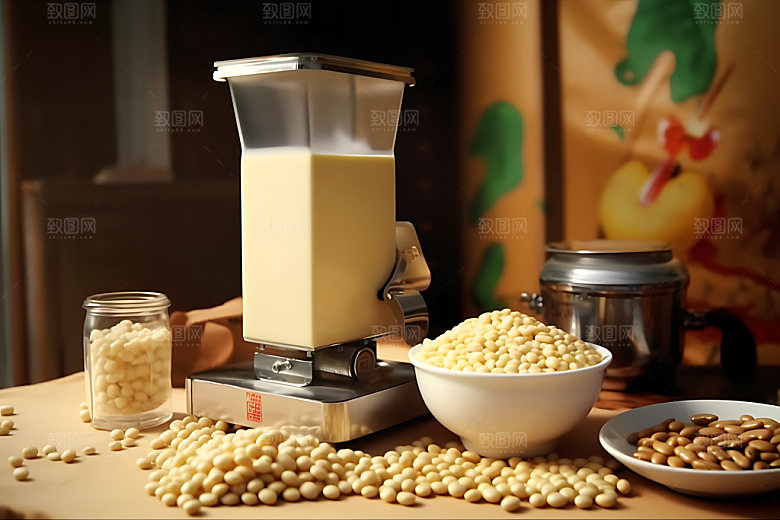 豆浆机厨房电器质感效果图