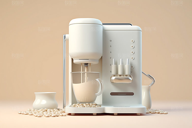 豆浆机产品料理机效果图