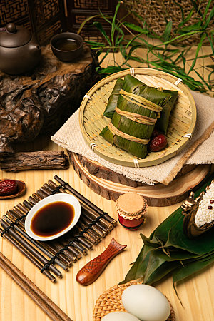 端午粽子节日美食摄影图