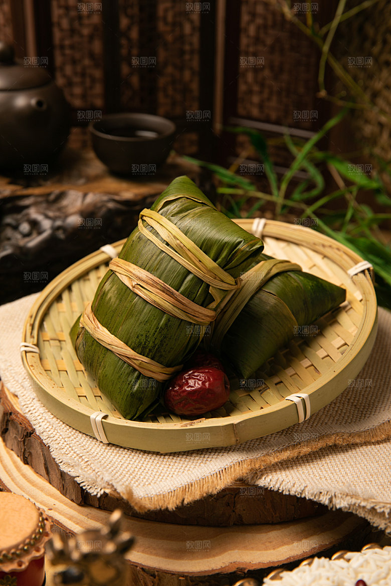 端午粽子节日美食摄影图