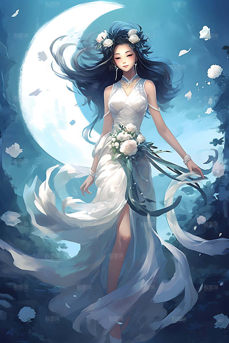 仙女古风灵动插画