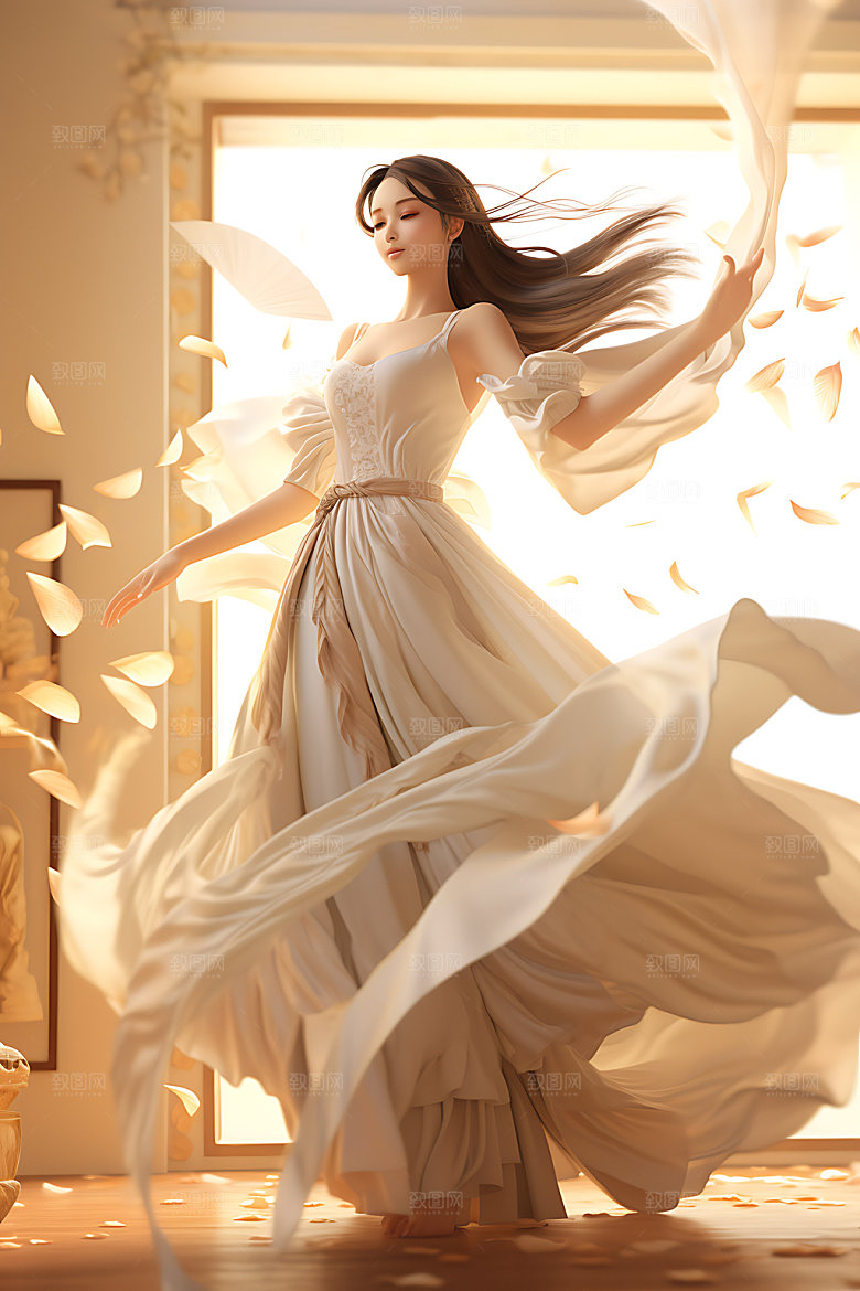 仙女柔美唯美插画
