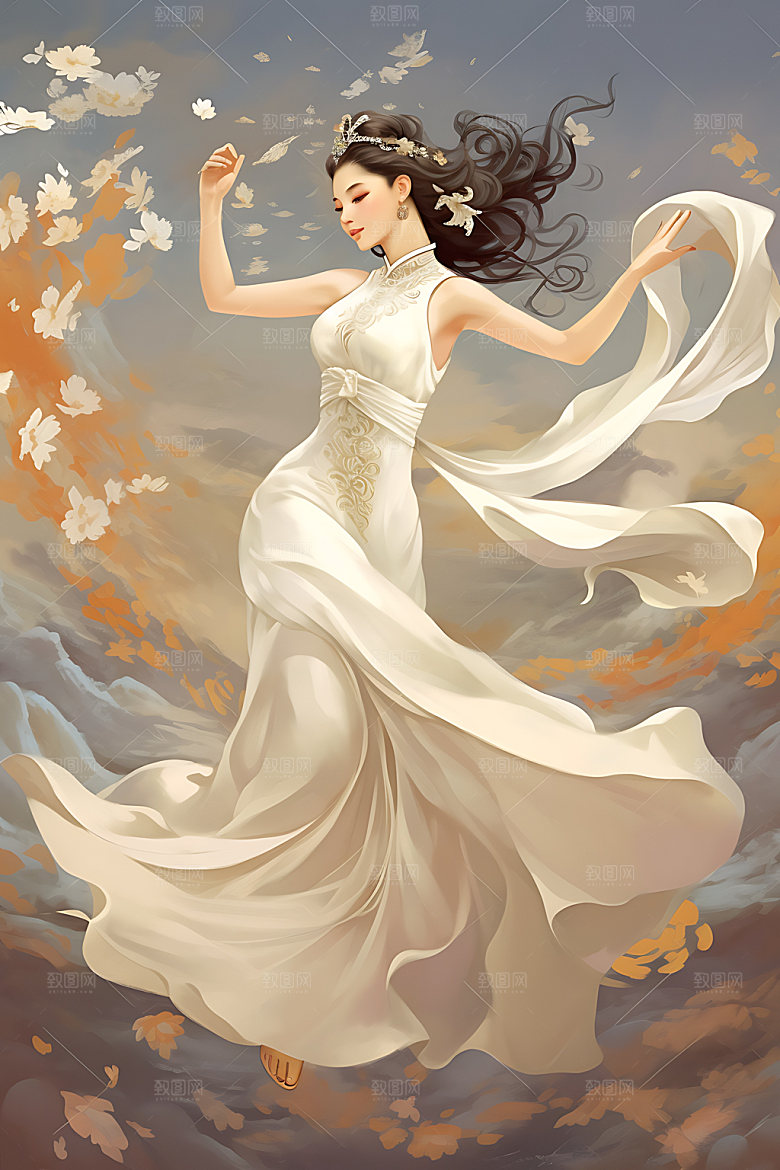 仙女灵动手绘插画