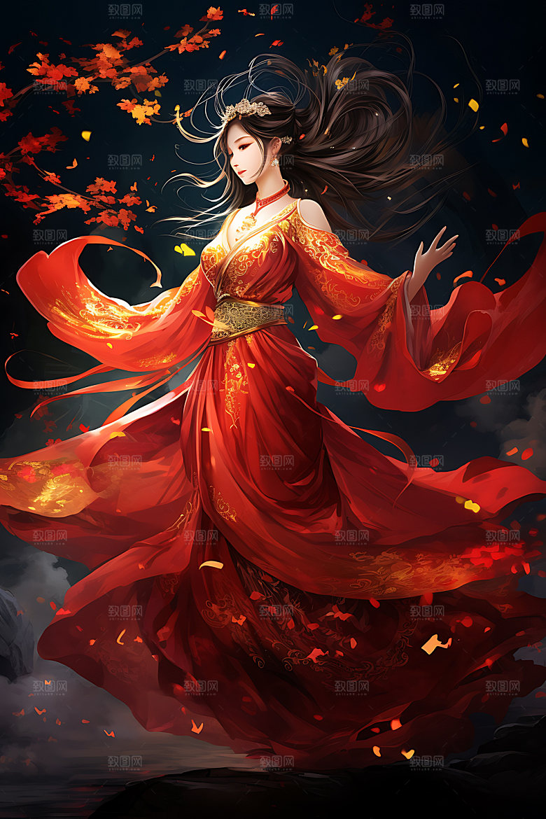 仙女古风中国风插画