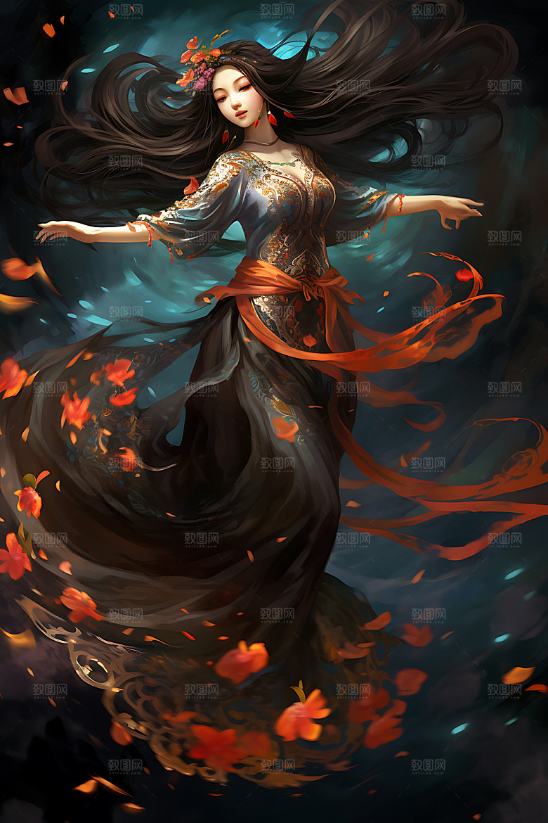 仙女少女唯美插画