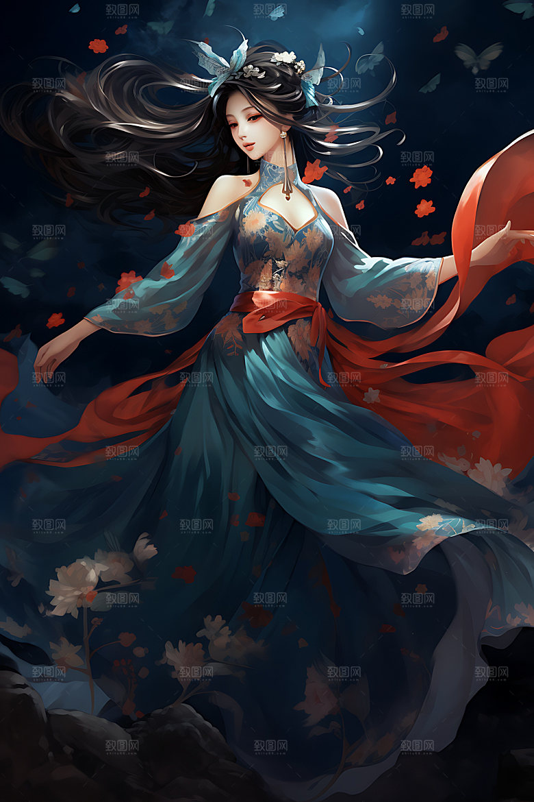 仙女唯美柔美插画