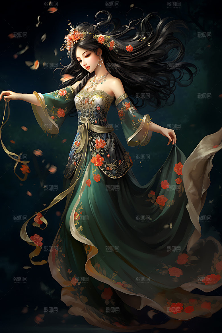 仙女唯美古风插画