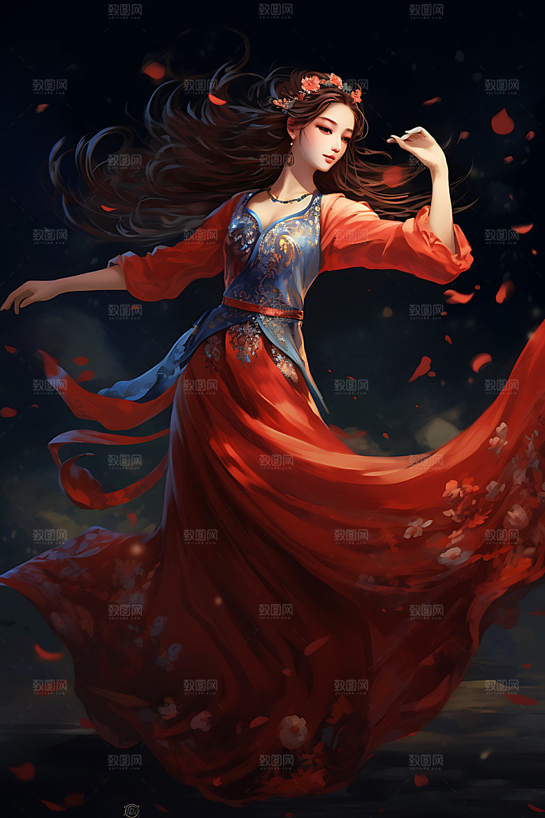 仙女灵动少女插画