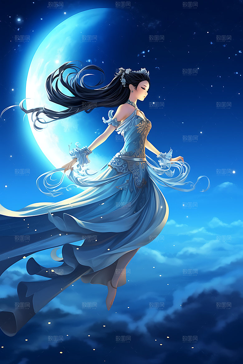 仙女手绘唯美插画
