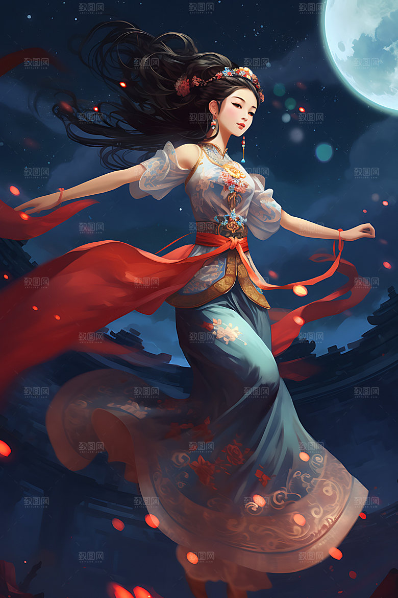 仙女柔美灵动插画
