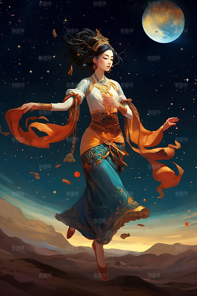 仙女灵动柔美插画
