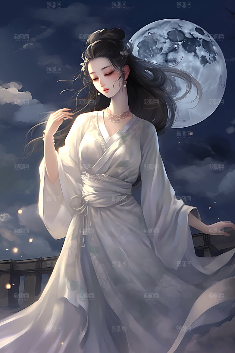 仙女中国风灵动插画