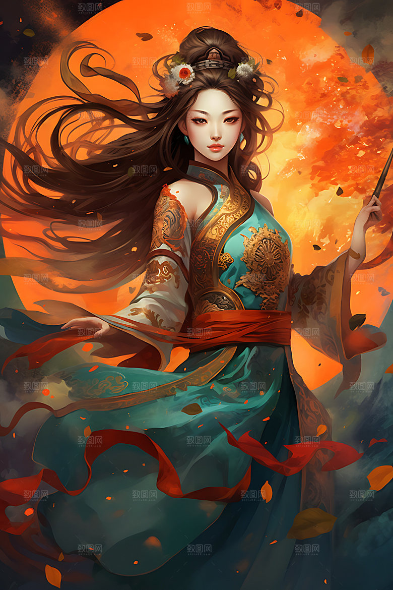 仙女手绘柔美插画