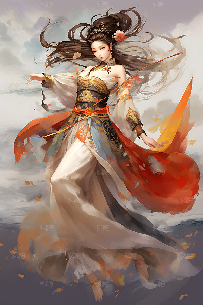 仙女灵动中国风插画