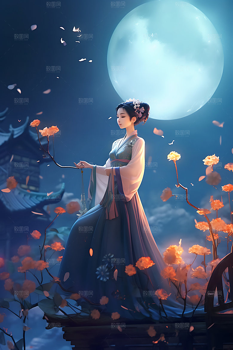 仙女唯美古风插画