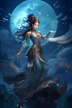 仙女中国风灵动插画