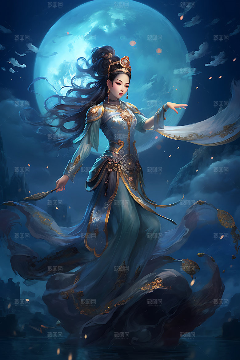仙女中国风灵动插画